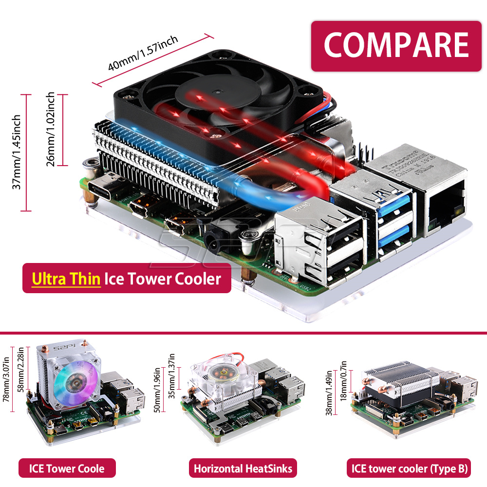 52Pi New Ultra Thin Ice Tower  - Deskpi Super6C 评论和价格
