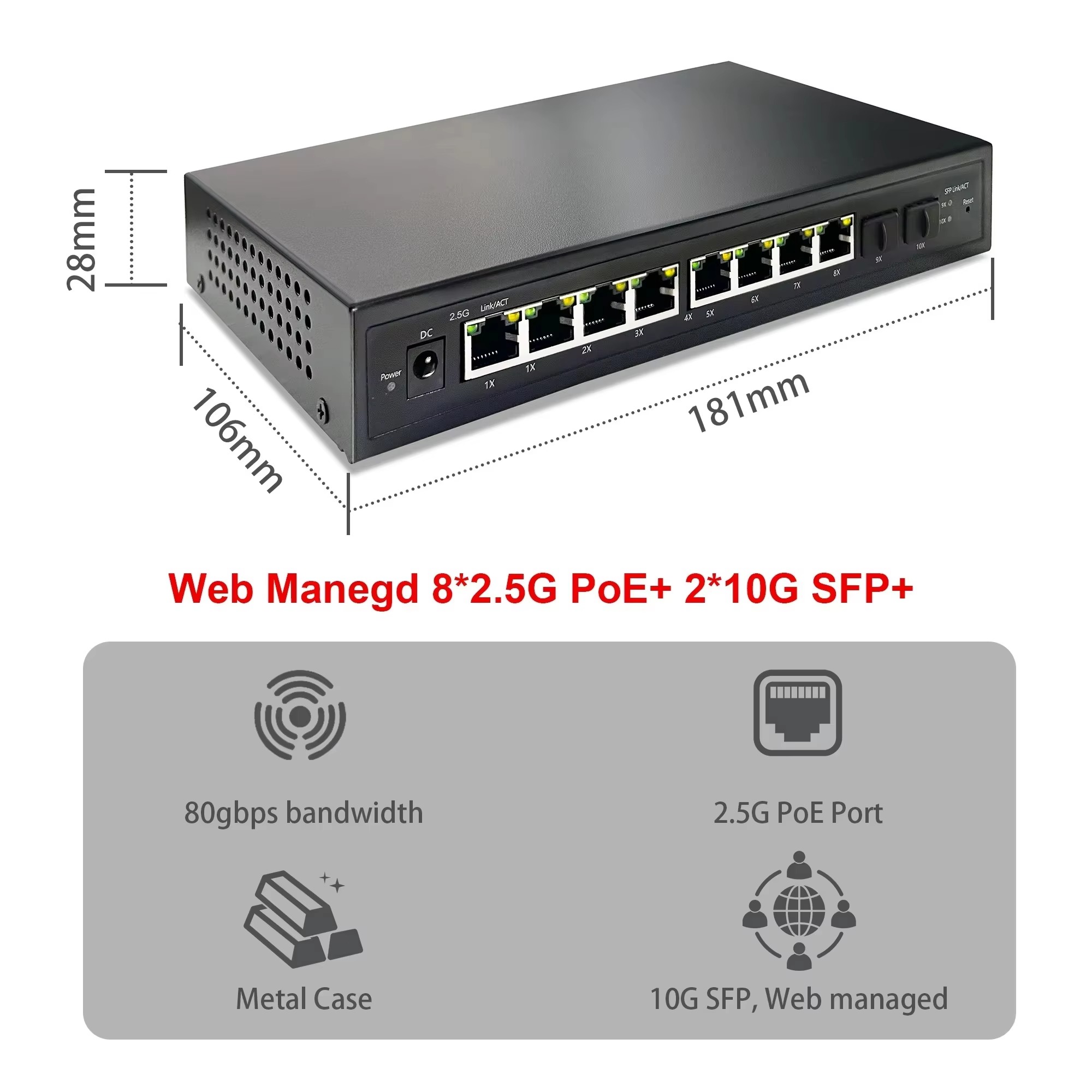 2.5G Smart Web Managed PoE Swi - Sfp+ 10G Managed Switch 8 Port 评论和价格